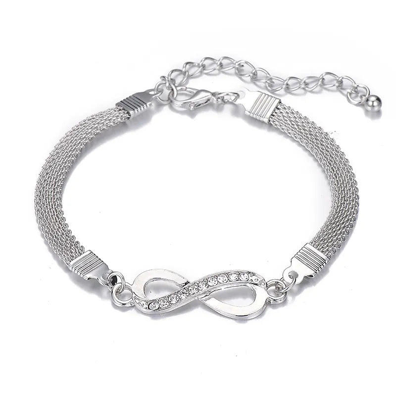 Rhinestone Infinity Bracelet Men's Women's Jewelry 8 Number Pendant Charm Blange Couple Bracelets For Lover Friend Women Gifts - Giftcare 