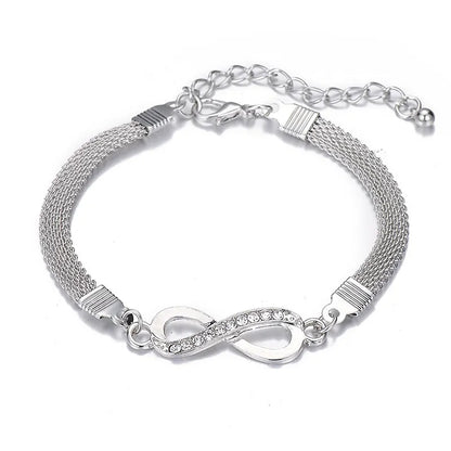 Rhinestone Infinity Bracelet Men's Women's Jewelry 8 Number Pendant Charm Blange Couple Bracelets For Lover Friend Women Gifts - Giftcare 