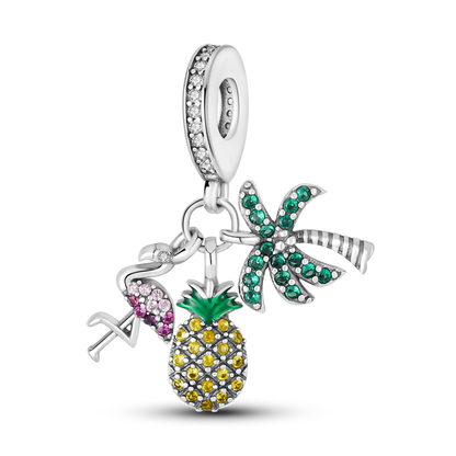 Silver Plated Charms For Woman Summer Green Cactus Avocado Beads Fit Original Bracelet Necklace DIY Dangle Charms