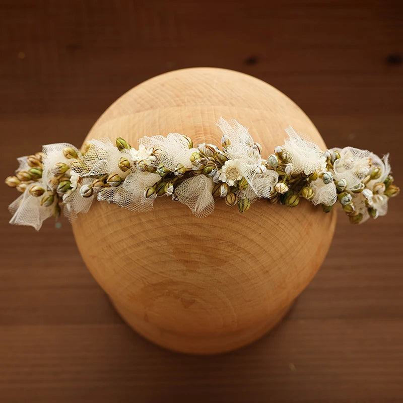 Baby Photography Accessories Full Moon Baby Artificial Flower Headband Decoration Adjustable Floral Headwear Newborn Photo Props