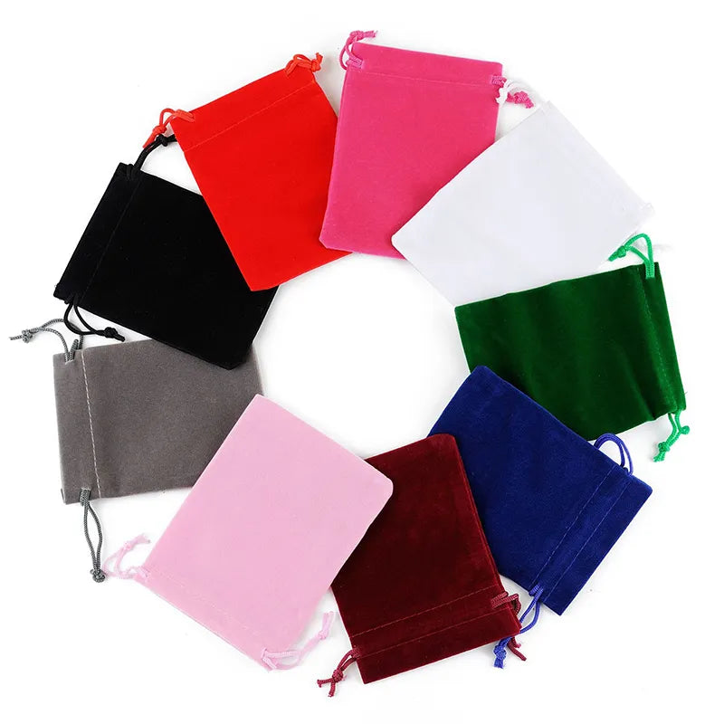 10PCS Velvet Bag Drawstring Velvet Sachet Pouches Jewelry Packaging Gift Bags Can Customize 5x7cm 7x9/8x10/9x12/10X15/15X20CM - Giftcare 