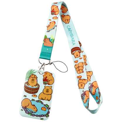 Cute Capybara Lanyard for Key Neck Strap lanyard Card ID Badge Holder Key Chain Key Holder Keyring Accessories Holiday Gifts