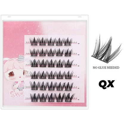 DINGSEN Self Adhesive Cluster Lashes 6 Rows Individual Eyelashes No Glue Needed Korean Makeup DIY Eye Lash Natural Eyelash