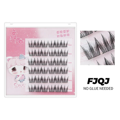 DINGSEN Self Adhesive Cluster Lashes 6 Rows Individual Eyelashes No Glue Needed Korean Makeup DIY Eye Lash Natural Eyelash