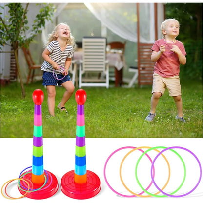 Children Throw Circle Game Ferrule Stacked Toys Fun Indoor Outdoor Parent-Child Interactive Circle Layers Early Education Gift