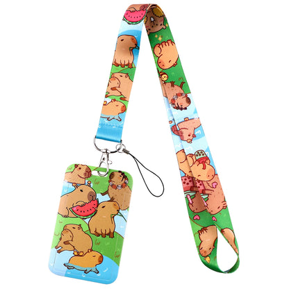 Cute Capybara Lanyard for Key Neck Strap lanyard Card ID Badge Holder Key Chain Key Holder Keyring Accessories Holiday Gifts