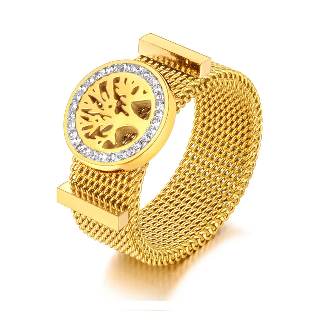 Original Design Roman Numerals Network Chain Rings Titanium Stainless Steel Black Acrylic Wedding Rings For Women