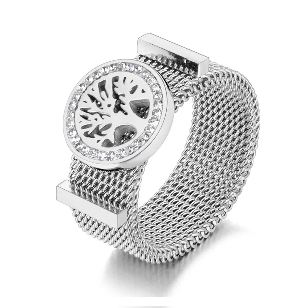 Original Design Roman Numerals Network Chain Rings Titanium Stainless Steel Black Acrylic Wedding Rings For Women