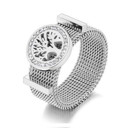 Original Design Roman Numerals Network Chain Rings Titanium Stainless Steel Black Acrylic Wedding Rings For Women