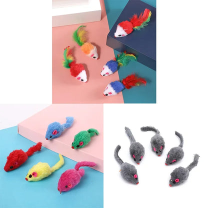 5Pcs 1PCS Plush Catmint Simulation Mouse Cat Pet Teasing Interactive Toy for Kitten Gifts Supplies Random Color.Free shipping