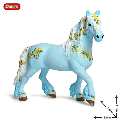 Oenux Fairy Tale Fly Horse Mythical Alpaca Elf Pegasus Action Figures Animal Model Collection Cute Girl Birthday Gift Kids Toy