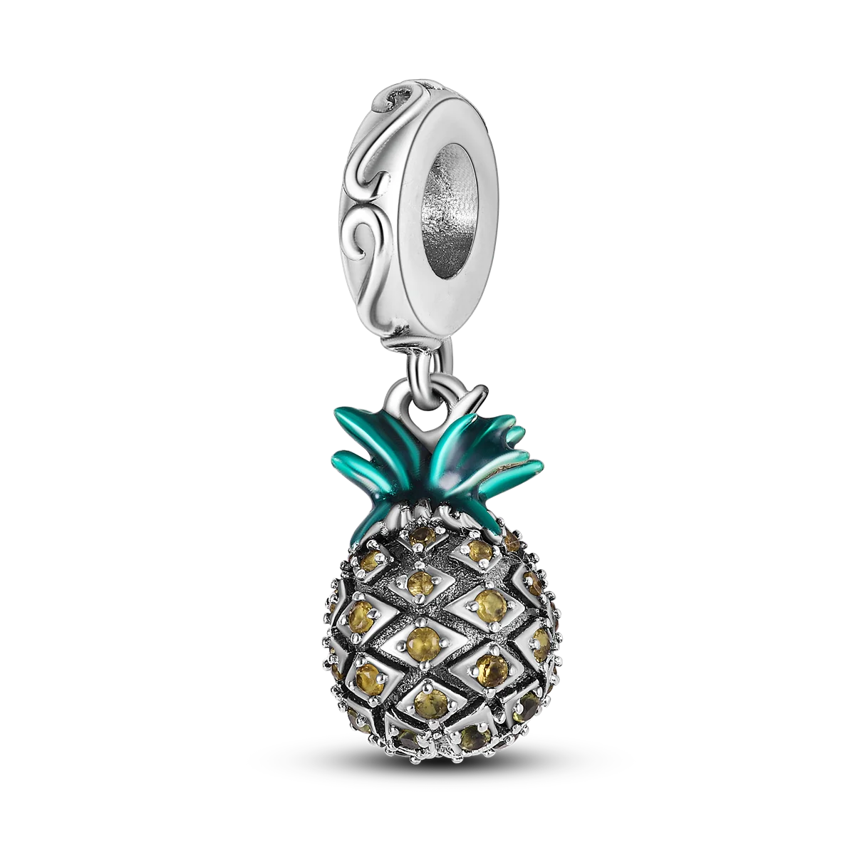 Silver Plated Charms For Woman Summer Green Cactus Avocado Beads Fit Original Bracelet Necklace DIY Dangle Charms