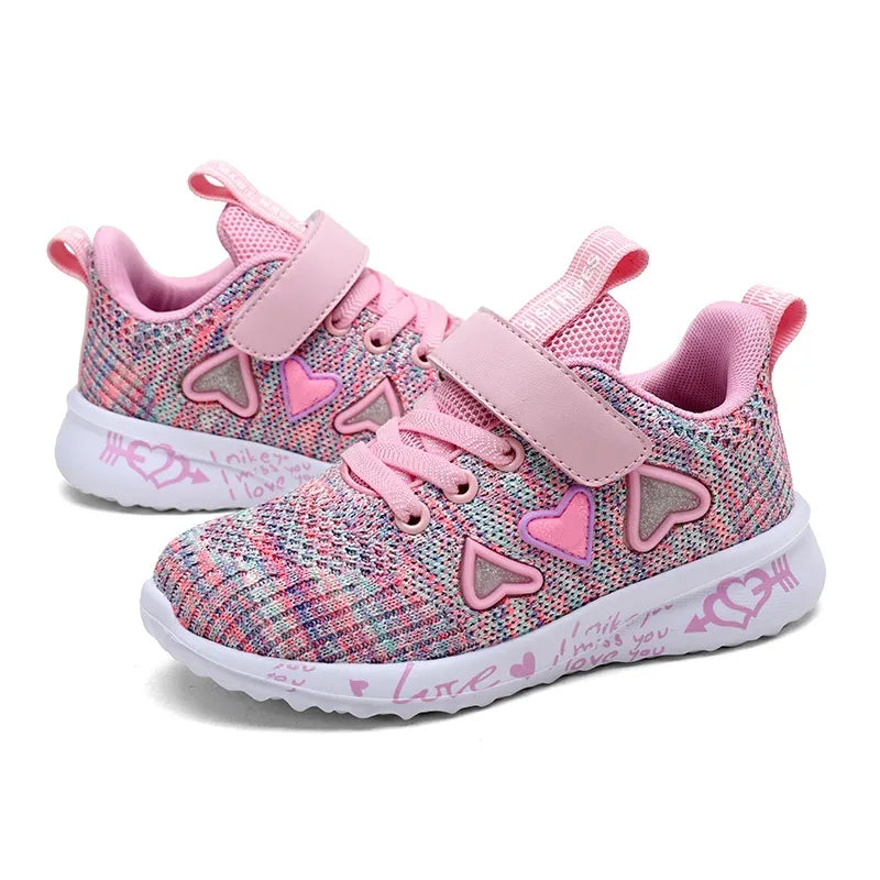 2023 Girls Casual Shoes Light Mesh Sneakers Kids Summer Children Autumn Tenis Cute Sport Cartoon Female Running Sock Footwear 8 - Giftcare 