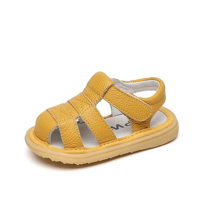 Baby Girls Boys Summer Sandals Infant Anti-collision Toddler Shoes Soft Bottom Genuine Leather Kids Children Beach Sandals - Giftcare 