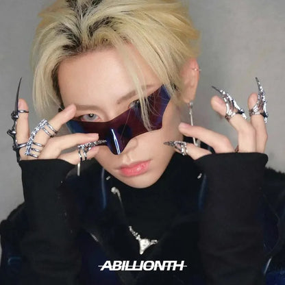 Punk Metal exoskeleton index finger joint Bone Ring Gothic Rock Machinery Fingertip Ring Long Finger Rings Cosplay Jewelry Gift