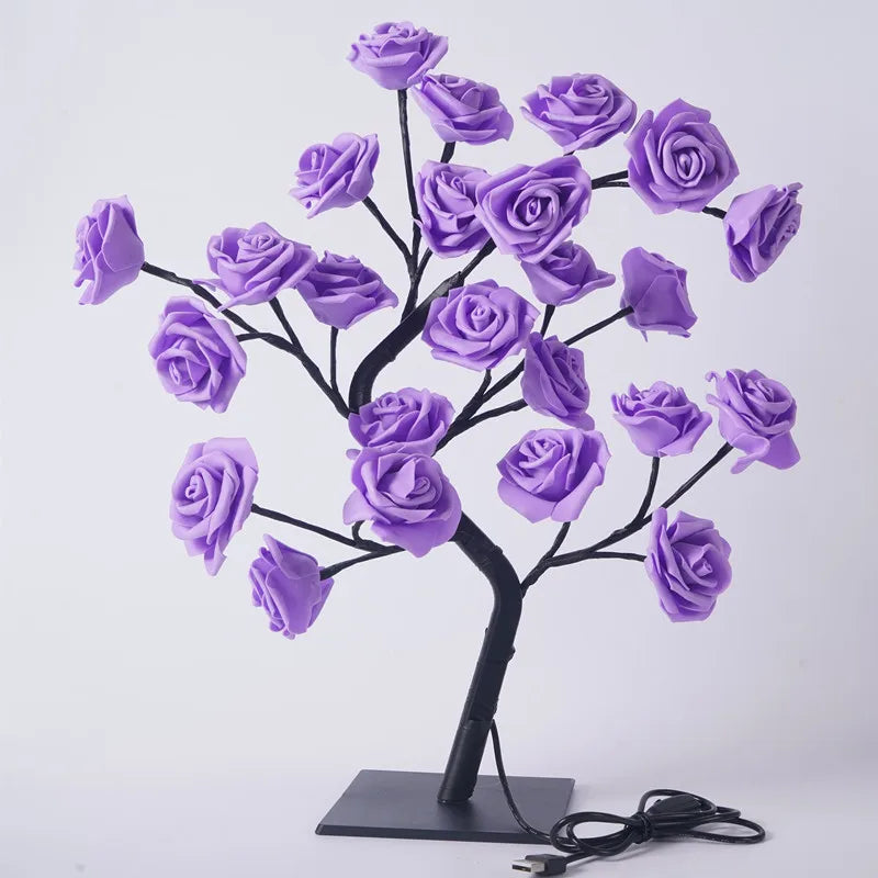 Table Lamp Rose Flower Tree Rose Flower Lighting Home Decoration