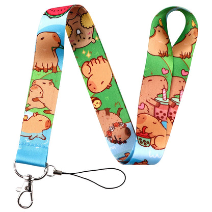 Cute Capybara Lanyard for Key Neck Strap lanyard Card ID Badge Holder Key Chain Key Holder Keyring Accessories Holiday Gifts