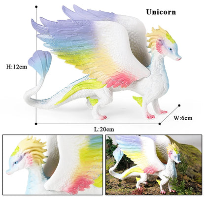 Oenux Fairy Tale Fly Horse Mythical Alpaca Elf Pegasus Action Figures Animal Model Collection Cute Girl Birthday Gift Kids Toy