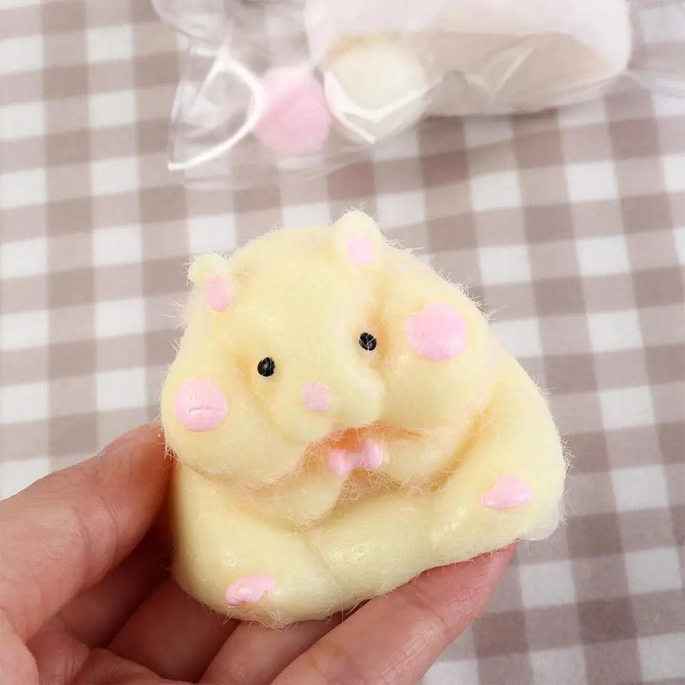 Cute Taba Squishy Hamster Squeeze Toy Cartoon Fidgets Toy Funny Plush Pinch Decompression Toy Stress Relief For Kids Adults Gift