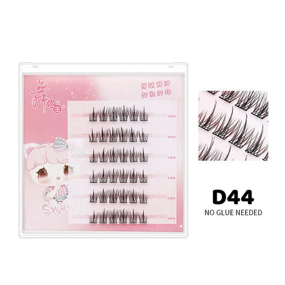 DINGSEN Self Adhesive Cluster Lashes 6 Rows Individual Eyelashes No Glue Needed Korean Makeup DIY Eye Lash Natural Eyelash