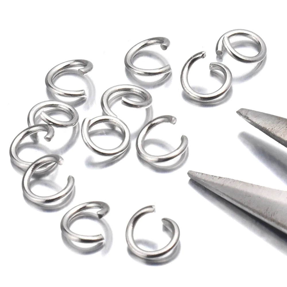 200pcs/Lot 3/4/5/6/7/8/10mm stainless steel DIY Jewelry Findings Open Single Loops Jump Rings & Split Ring for jewelry making - Giftcare 
