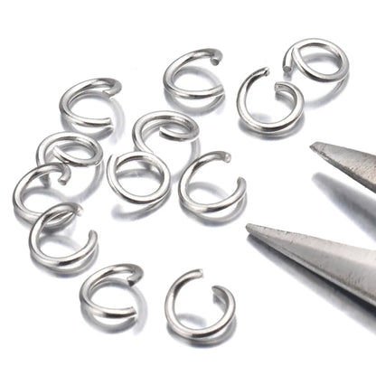 200pcs/Lot 3/4/5/6/7/8/10mm stainless steel DIY Jewelry Findings Open Single Loops Jump Rings & Split Ring for jewelry making - Giftcare 