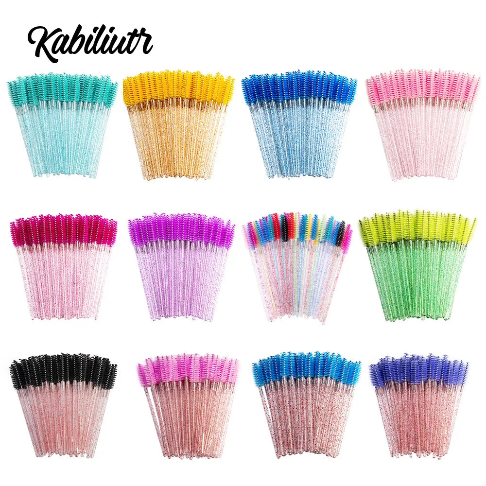 100/50Pcs Disposable Eyelash Brushes Eyelashes Extension Tools Eyebrow Brush Mascara Wands Applicator Spoolers Eye Lash Cosmetic - Giftcare 