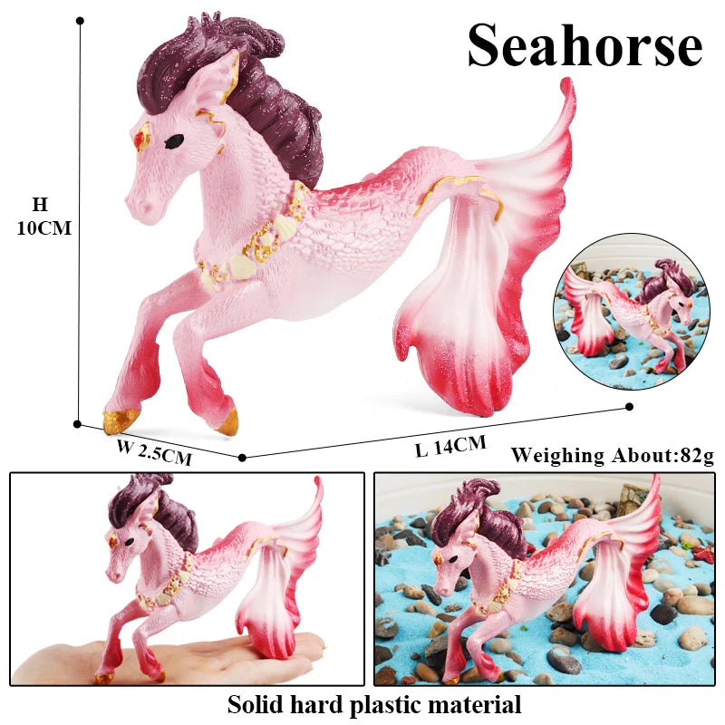 Oenux Fairy Tale Fly Horse Mythical Alpaca Elf Pegasus Action Figures Animal Model Collection Cute Girl Birthday Gift Kids Toy