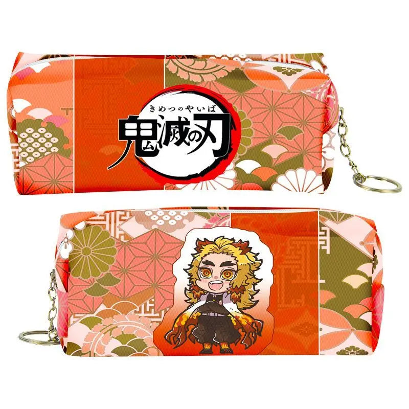 demon slayer cartoon animation peripheral pencil case stationery box pencil coin purse PU zipper Nezuko Mitsuri Butterfly Ninja