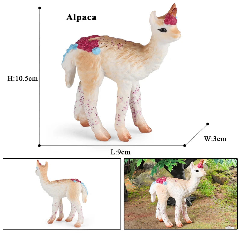 Oenux Fairy Tale Fly Horse Mythical Alpaca Elf Pegasus Action Figures Animal Model Collection Cute Girl Birthday Gift Kids Toy