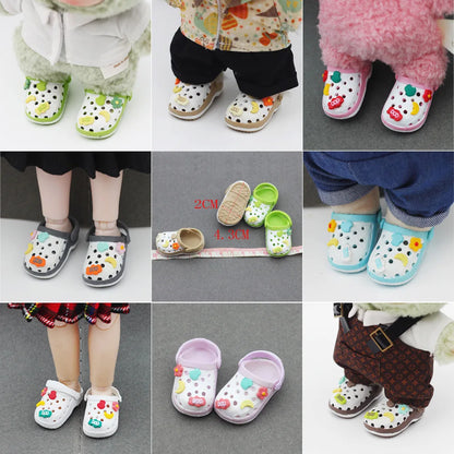 labubu Doll Slippers Shoes (4.3*2.0cm) for Labubu Macaron bao-ao bao ao &15cm EXO Plush Doll & 1/6