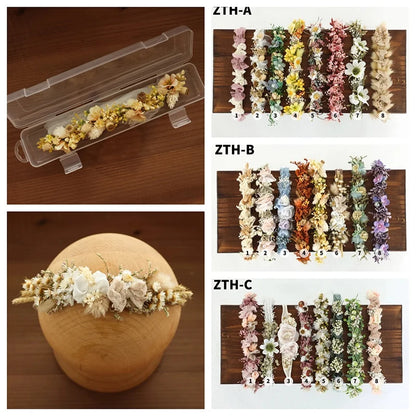 Baby Photography Accessories Full Moon Baby Artificial Flower Headband Decoration Adjustable Floral Headwear Newborn Photo Props