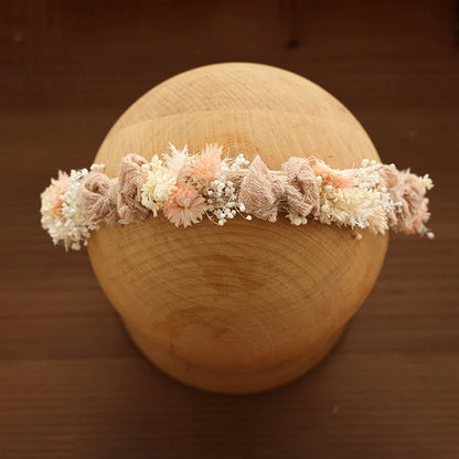Baby Photography Accessories Full Moon Baby Artificial Flower Headband Decoration Adjustable Floral Headwear Newborn Photo Props