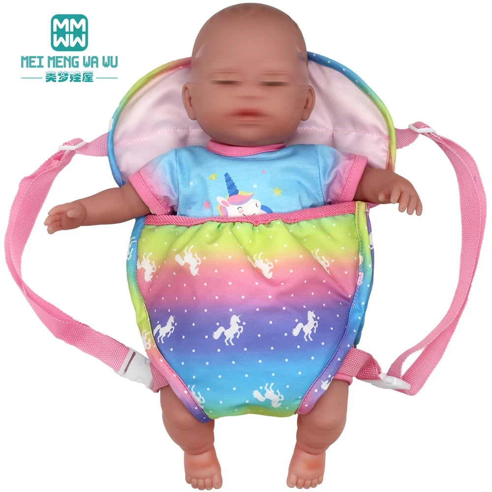 Doll accessories for 15-17inch new born doll backpack seat towel blanket Toy diaper Panties bag