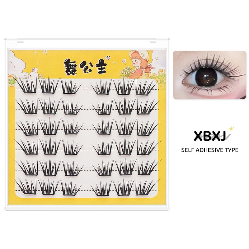 DINGSEN Self Adhesive Cluster Lashes 6 Rows Individual Eyelashes No Glue Needed Korean Makeup DIY Eye Lash Natural Eyelash