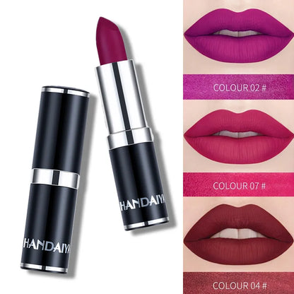 Handaiyan Sexy Nude Red Brown Purple Lipgloss Matte Lip Gloss Velvety Lipstick Matte Waterproof Makeup Long Lasting Cosmetic - Giftcare 