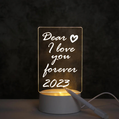 Note Board Creative USB Led Night Light Valentine's Day Gift Decor Nightlights Girlfriend Birthday Gift Wedding Decor Night Lamp - Giftcare 