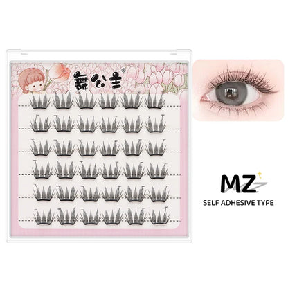 DINGSEN Self Adhesive Cluster Lashes 6 Rows Individual Eyelashes No Glue Needed Korean Makeup DIY Eye Lash Natural Eyelash