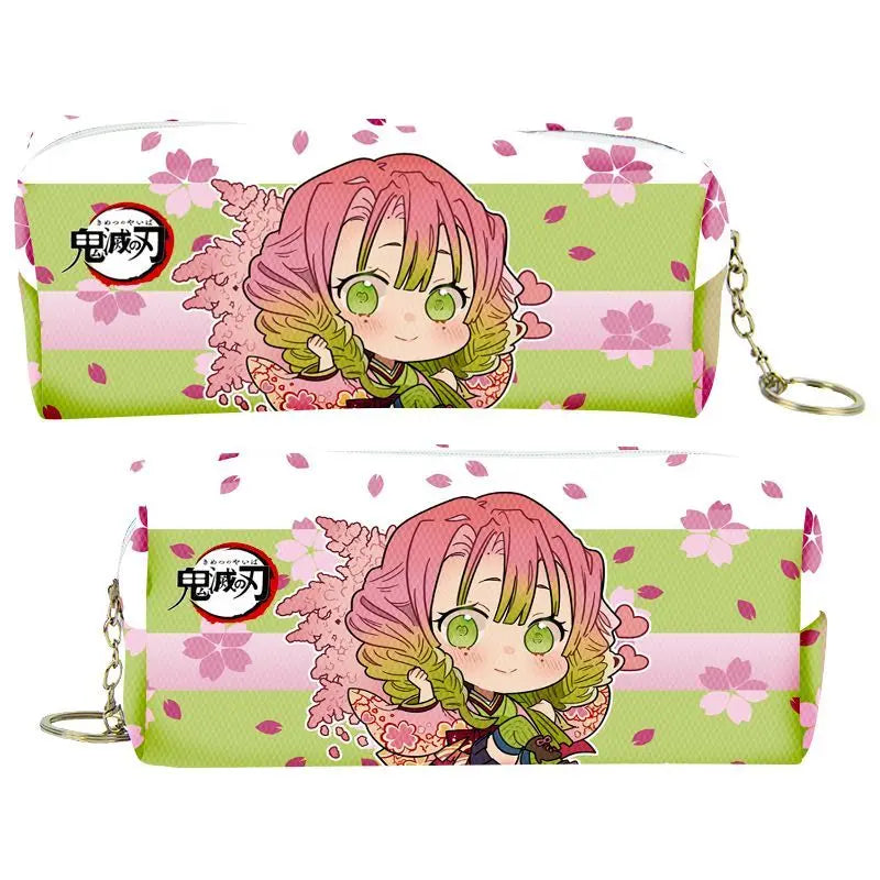 demon slayer cartoon animation peripheral pencil case stationery box pencil coin purse PU zipper Nezuko Mitsuri Butterfly Ninja