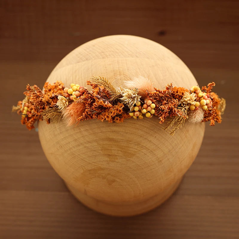 Baby Photography Accessories Full Moon Baby Artificial Flower Headband Decoration Adjustable Floral Headwear Newborn Photo Props