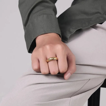 Language Rings for Unisex Fashion Accessories Stainless Steel Jewelry