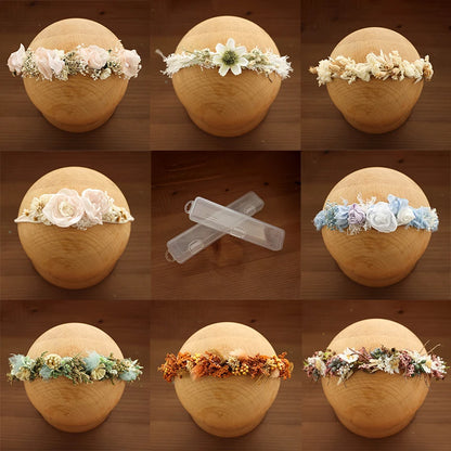 Baby Photography Accessories Full Moon Baby Artificial Flower Headband Decoration Adjustable Floral Headwear Newborn Photo Props