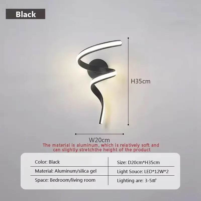LED Wall Lamp Luxury Black White Gold Wall Decorative Lights
