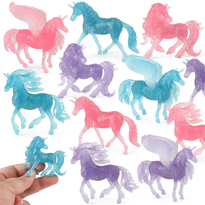 Oenux Fairy Tale Fly Horse Mythical Alpaca Elf Pegasus Action Figures Animal Model Collection Cute Girl Birthday Gift Kids Toy
