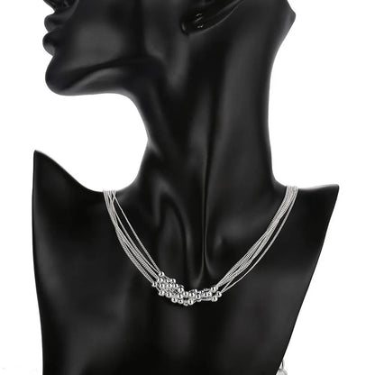 Hot new 925 Sterling Silver Grape beads Bracelet necklace earrings Jewelry set for women Fashion Party Christmas Gifts - Giftcare 