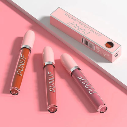 5pcs Lip Gloss, Lipstick Set, Waterproof Matte Non-sticky Non-transfer Long-Lasting, Purple Deep Red Nude, Y2K Makeup Christmas