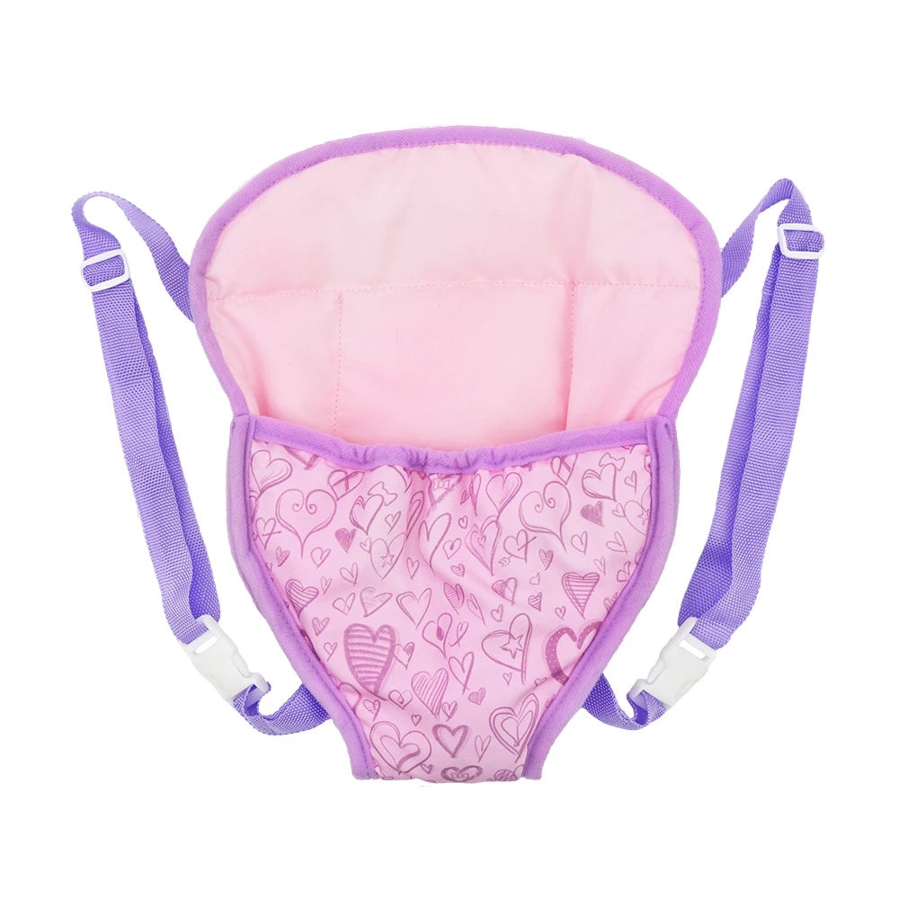 Baby Doll Plush Carrier Backpack Doll Accessories Front/Back Carrier With Straps 43cm Newborn Doll Accessories Outgoing Packets