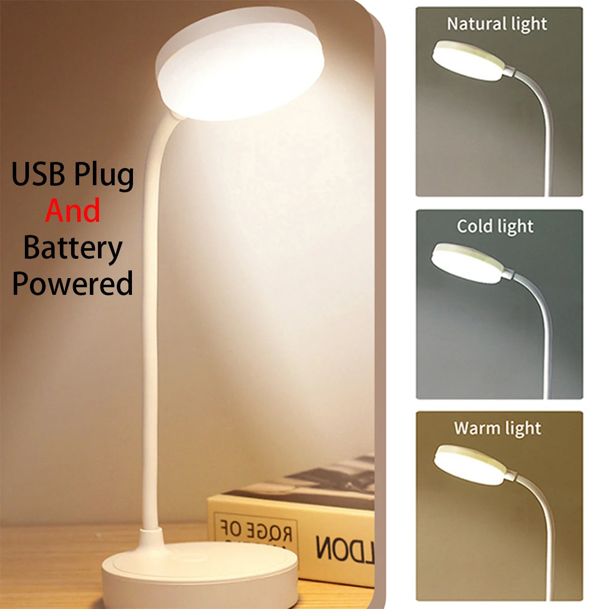 LED Desk Lamp Table Light Eye Protection For Bedroom Bedside
