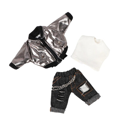OB11 Baby Accessories Clothes for Baby Laser Bar Sets T-Shirts Jackets and Jeans Furniture for Dolls 1/12 Cool Anime Toys