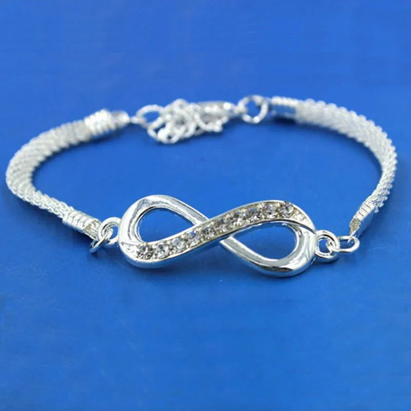 Rhinestone Infinity Bracelet Men's Women's Jewelry 8 Number Pendant Charm Blange Couple Bracelets For Lover Friend Women Gifts - Giftcare 